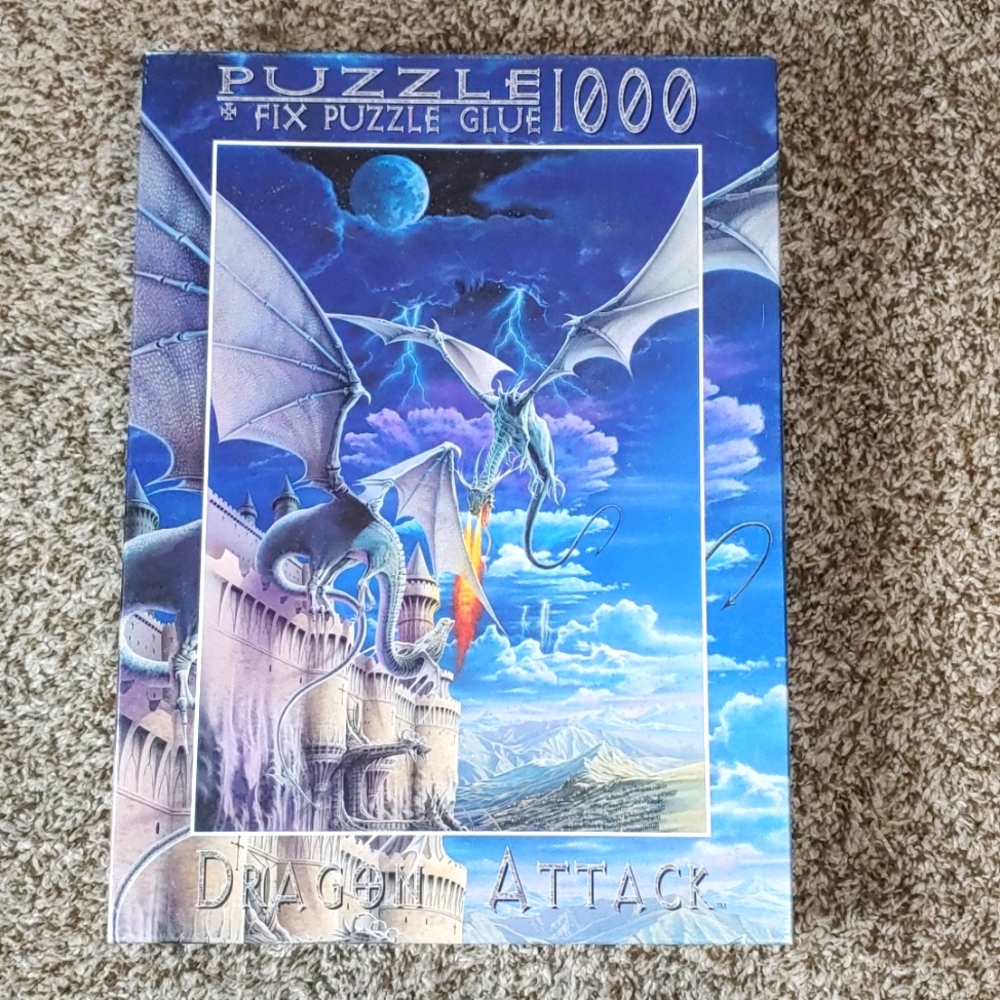 VTG Dragon Attack Battle Fire 1000 Piece Puzzle, Unopened